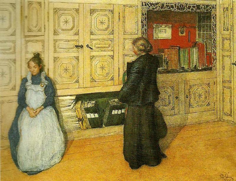 Carl Larsson mor och dotter oil painting picture